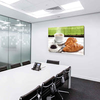 Kaffee Croissant Marmelade Leinwandbild AK Art Bilder Mehrfarbig Kunstdruck XXL