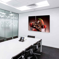 Erdbeere Schokolade Leinwandbild AK Art Bilder Mehrfarbig Kunstdruck XXL TOP