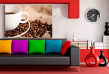 Kaffe Kaffebohnen Leinwandbild AK Art Bilder / Mehrfarbig Kunstdruck XXL TOP