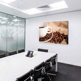 Kaffe Kaffebohnen Leinwandbild AK Art Bilder / Mehrfarbig Kunstdruck XXL TOP