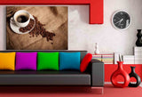 Kaffee Kaffeebohnen Tasse Leinwandbild AK Art Bilder Mehrfarbig Kunstdruck TOP XXL
