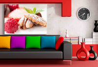 Walnuss Himbeere Leinwandbild AK Art Bilder Mehrfarbig Kunstdruck XXL Wandbild