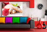 Walnuss Himbeere Leinwandbild AK Art Bilder Mehrfarbig Kunstdruck XXL Wandbild