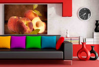 Pfirsich Leinwandbild AK Art Bilder Mehrfarbig Kunstdruck XXL Wandbild TOP