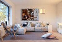 Tee Dattel Leinwandbild AK Art Bilder Mehrfarbig Kunstdruck XXL Wandbild TOP