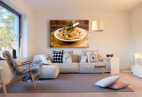 Spaghetti Oliven Leinwandbild AK Art Bilder Mehrfarbig Kunstdruck XXL Wandbild