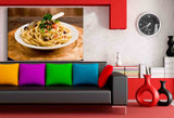 Spaghetti Oliven Leinwandbild AK Art Bilder Mehrfarbig Kunstdruck XXL Wandbild