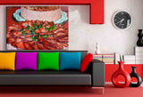Erdbeertorte Leinwandbild AK Art Bilder Mehrfarbig Kunstdruck XXL Wandbild TOP