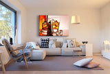 Whisky & Eis Leinwandbild AK Art Bilder Mehrfarbig Wandbild Kunstdruck Wanddeko