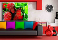 Erdbeeren Leinwandbild AK Art Bilder Mehrfarbig Wandbild Kunstdruck Wanddeko