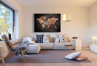 Weltkarte Leinwandbild AK Art Bilder Mehrfarbig Wandbild Kunstdruck Wanddeko XXL