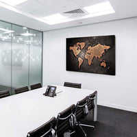 Weltkarte Leinwandbild AK Art Bilder Mehrfarbig Wandbild Kunstdruck Wanddeko XXL