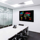 Weltkarte Leinwandbild AK Art Bilder Mehrfarbig Wandbild Kunstdruck Wanddeko XXL