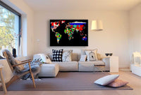 Weltkarte Leinwandbild AK Art Bilder Mehrfarbig Wandbild Kunstdruck Wanddeko XXL