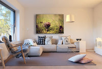 Schneke Gras Leinwandbild AK Art Bilder Mehrfarbig Kunstdruck Wandbild TOP XXL