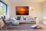 Meer Rot Strand Leinwandbild AK Art Bilder Mehrfarbig Kunstdruck Wandbild XXL