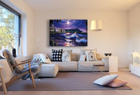Stadt & Ozean Leinwandbild AK Art Bilder Mehrfarbig Wandbild Kunstdruck TOP XXL