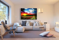 Feld & Himmel Leinwandbild LaraArt Bilder Mehrfarbig Wandbild