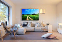 Grüne Feld & Wald Leinwandbild AK Art Bilder Mehrfarbig Wandbild Kunstdruck XXL
