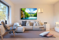 Wasserfall & Gebirge Leinwandbild AK Art Bilder Mehrfarbig Wandbild Kunstdruck