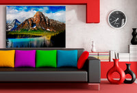 Gebirge & See Leinwandbild AK Art Bilder Mehrfarbig Wandbild Kunstdruck Wanddeko
