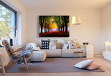 Landstraße Leinwandbild AK Art Bilder Mehrfarbig Wandbild Kunstdruck Wanddeko