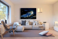 Mond & Wolcken Leinwandbild AK Art Bilder Mehrfarbig Wandbild Kunstdruck TOP XXL