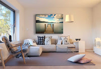 Landschaft Leinwandbild AK Art Bilder Schwarz Weiß Wandbild Kunstdruck Wanddeko