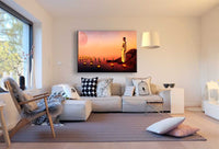 AK Art Entspannung Meer Frau Lampion Mond Premium Kunstdruck Leinwandbild XXL