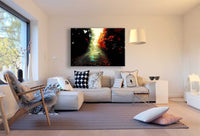 Herbstweg Leinwandbild AK Art Bilder Mehrfarbig Wandbild kunstdruck Wanddeko XXL