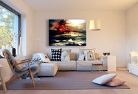 Vulkanausbruch Leinwandbild AK Art Bilder Mehrfarbig Wandbild Kunstdruck XXL