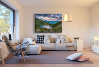 Bergsee Grün Leinwandbild AK Art Bilder Mehrfarbig Kunstdruck Wandbild TOP XXL