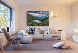 Bergsee Grün Leinwandbild AK Art Bilder Mehrfarbig Kunstdruck Wandbild TOP XXL