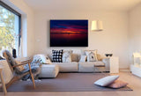 Lichtschein Abend See Leinwandbild AK Art Bilder Mehrfarbig Kunstdruck Wandbild