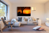 Sonne Klein Baum Rot Leinwandbild AK Art Bilder Mehrfarbig Kunstdruck Wandbild