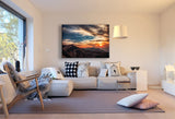 Berg Sonne Klein Leinwandbild AK Art Bilder Mehrfarbig Kunstdruck Wandbild XXL