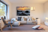 Meer See Steine Leinwandbild AK Art Bilder Mehrfarbig Kunstdruck Wandbild XXL
