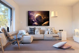 Sonnenfinsternis Licht Leinwandbild AK Art Bilder Mehrfarbig Kunstdruck Wandbild