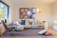Blumen Orange Leinwandbild AK Art Bilder Mehrfarbig Kunstdruck XXL Wandbild TOP