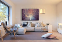 Straße Herbst Bäume Leinwandbild AK Art Bilder Mehrfarbig Kunstdruck XXL TOP