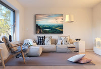 Landschaft See Wald Leinwandbild AK Art Bilder Mehrfarbig Kunstdruck Wandbild