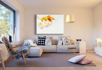 Weiße Blumen Ostern Leinwandbild AK Art Bilder Wanddeko Wandbild Kunstdruck XXL