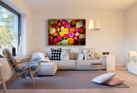 Rosen Mehrfarbig Ostern Leinwandbild AK Art Bilder Wanddeko Wandbild Kunstdruck