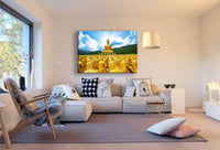 Goldener Buddha Leinwandbild – Meditation & Natur, Kunstdruck AK Art
