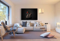 Schwarzer Schwan Rot Leinwandbild AK Art Bilder Mehrfarbig Kunstdruck Wandbild