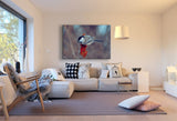 Vogel im Wald Grau Leinwandbild AK Art Bilder Mehrfarbig Kunstdruck XXL Wandbild