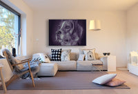 Hund Grau Leinwandbild AK Art Bilder Mehrfarbig Kunstdruck Wandbild XXL Wanddeko