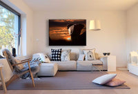 Elefant Hinten Sonne Leinwandbild AK Art Bilder Mehrfarbig Kunstdruck Wandbild