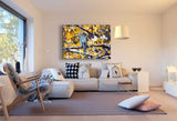 Vogel im Wald Schwarz Leinwandbild AK Art Bilder Mehrfarbig Kunstdruck Wandbild
