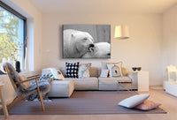 Eisbär Weiß Leinwandbild AK Art Bilder Mehrfarbig Kunstdruck XXL Wandbild TOP